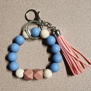 Silicone beaded Keychain bracelet that are handmade by me.